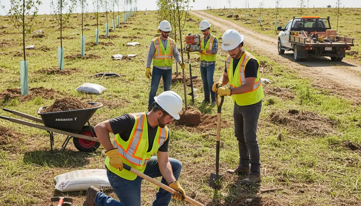 Tree planting service in Highland Park, IL with an arborist helping select and plant new trees