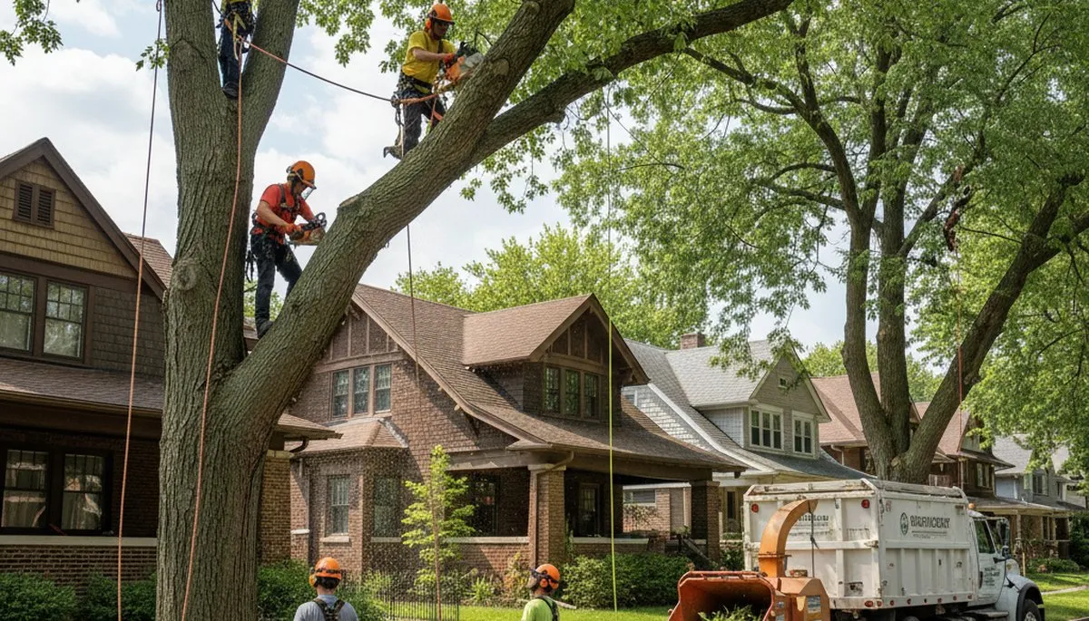 Tree service crew in Highland Park, IL providing professional tree care and removal
