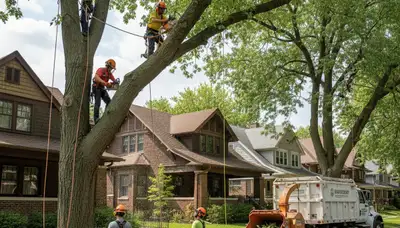 Tree service crew in Highland Park, IL providing professional tree care and removal