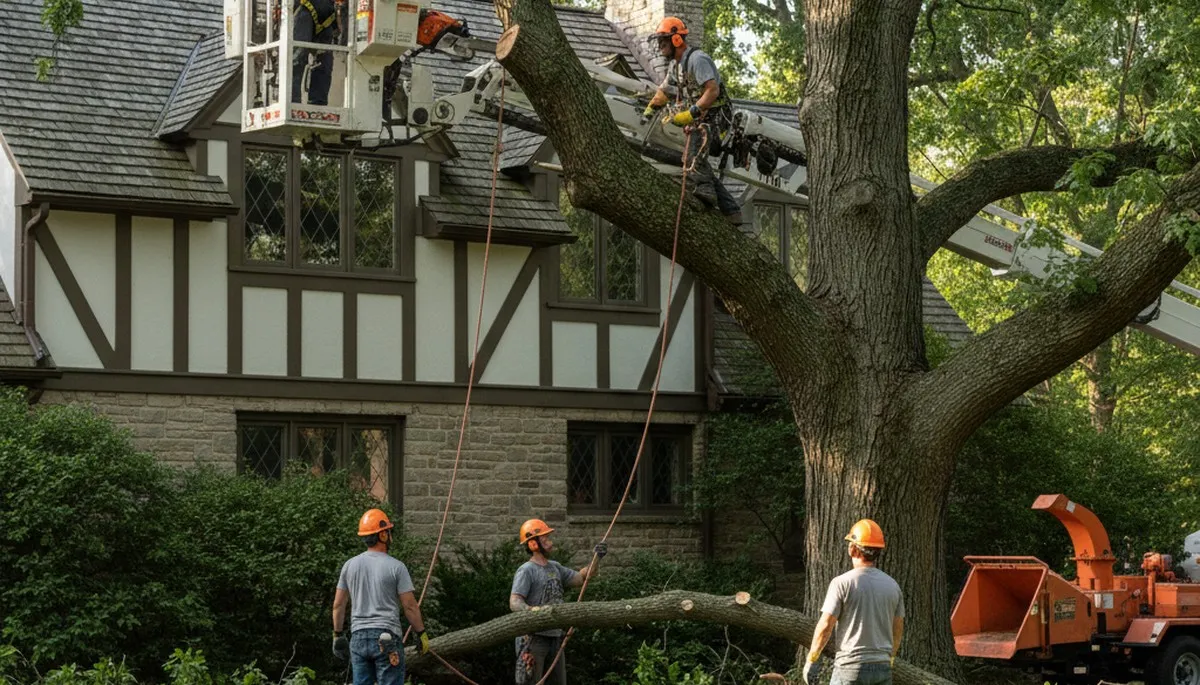 Tree service crew in Highland Park, IL providing professional tree care and removal