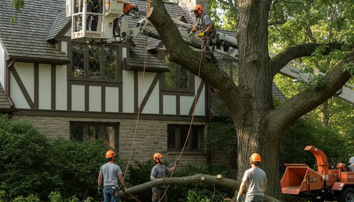 Tree service crew in Highland Park, IL providing professional tree care and removal