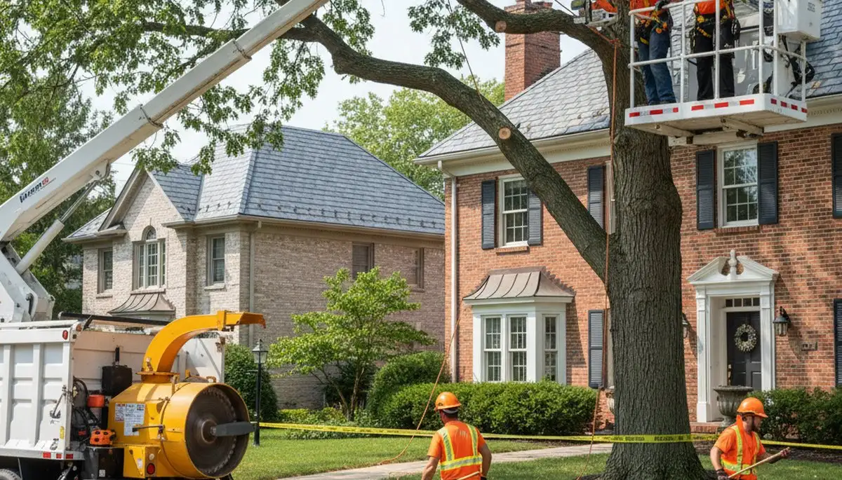 Tree service crew in Highland Park, IL providing professional tree care and removal services