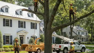 Tree service crew in Highland Park, IL providing professional tree care and removal solutions