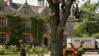 Tree service crew in Highland Park, IL providing professional tree care and removal services