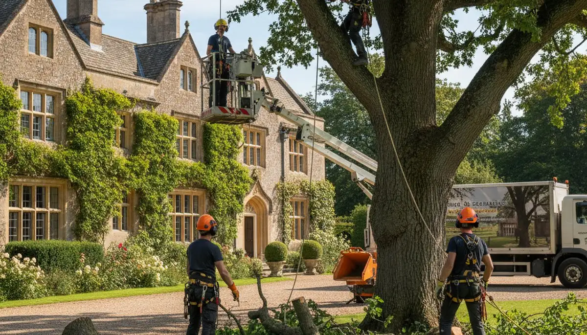 Tree service crew in Highland Park, IL providing professional tree trimming and removal services