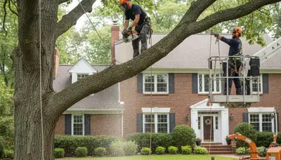 Tree service crew in Highland Park, IL providing expert tree trimming and removal