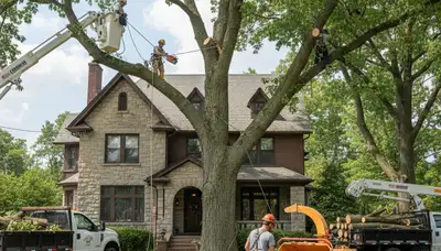 Tree service crew in Highland Park, IL providing professional tree care and removal services
