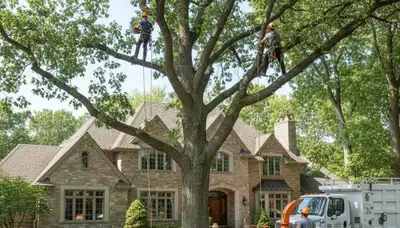 Tree service crew in Highland Park, IL providing professional tree trimming and removal services