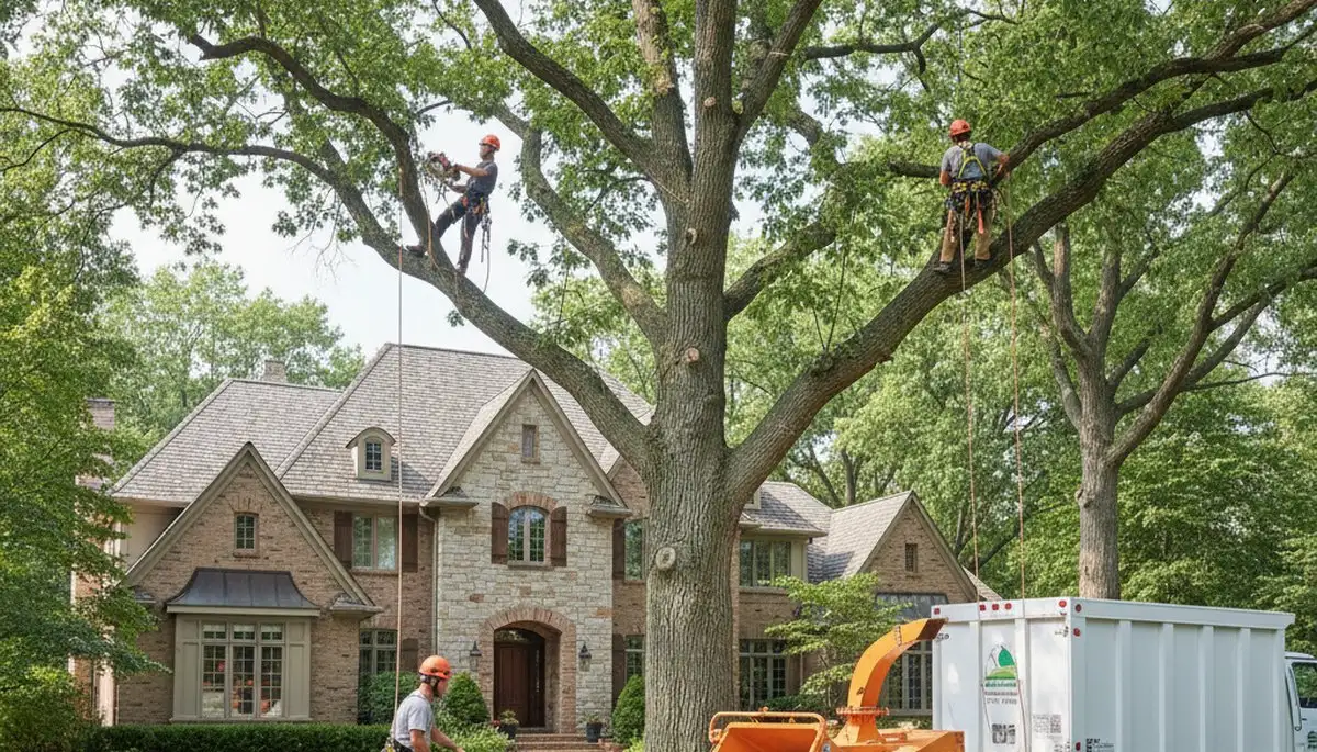 Tree service crew in Highland Park, IL providing professional tree care and removal work